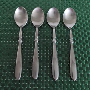 Hampton Silversmiths BISTRO SATIN Teaspoons Set Lot of 4 Stainless Flatware Vtg